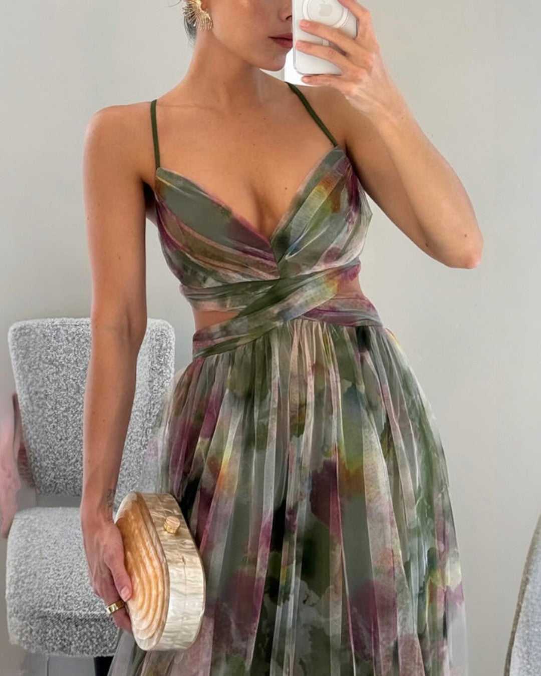 Cristina | Vestido largo con estampado floral elegante