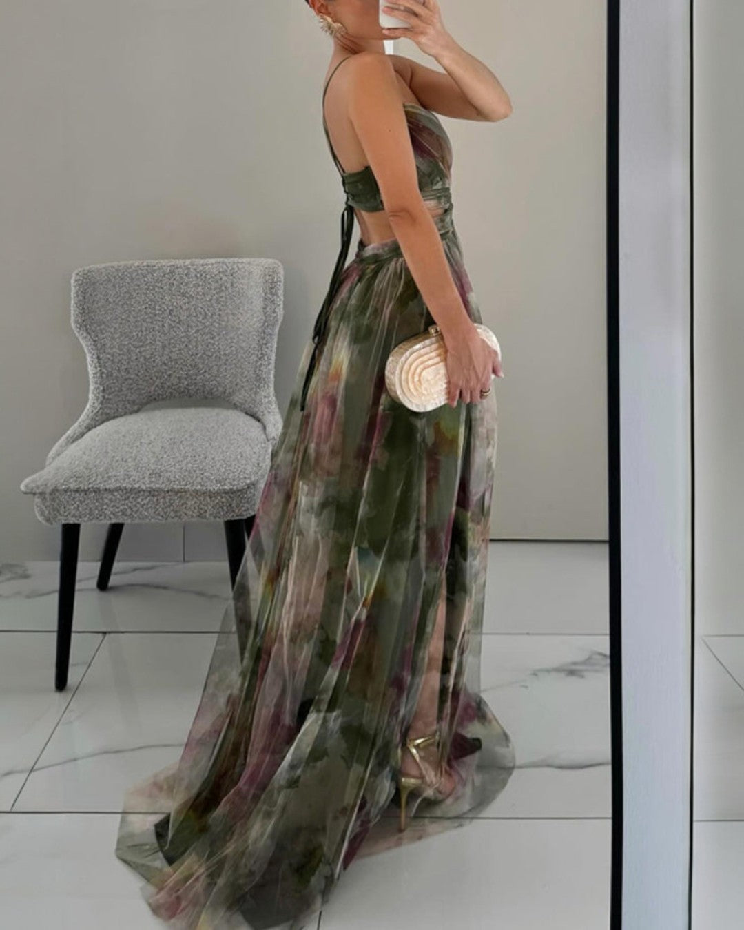Cristina | Vestido largo con estampado floral elegante