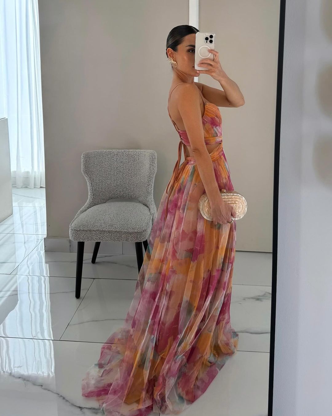 Cristina | Vestido largo con estampado floral elegante